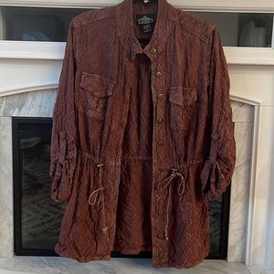 rusty brown button cardigan